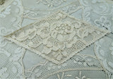 ANTIQUE French Lace Applique,Victorian,Edwardian,Antique Valenciennes,Blonde Lace,Netted Mixed Lace,For Dolls,Wedding Gowns,Collectible Lace
