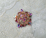 GORGEOUS Brooch,Large Glittering PINK AB Rhinestone Brooch,Prong Set,Brilliant Rhinestones,Dazzling Swarovski Crystal,Collectible Jewelry