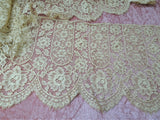 BEAUTIFUL Antique FRENCH Fine Lace Trim Flounce,Intricate Pattern  For Bridal Dress,Dolls,Flapper Dress,Heirloom Sewing Antique Textiles