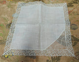 Beautiful Vintage BRIDAL Hanky,WEDDING Handkerchief Linen,WIDE French Lace Hankie,Special Bridal Hanky,Bridal Gift, Collectible Hankies