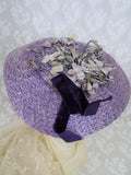 INCREDIBLE Vintage Hat, Lavender Purple, White Gray Silk Flowers, Millinery Flowers, Gorgeous Display, Collectible Vintage Hats
