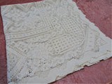 GORGEOUS Vintage Hand Made Lace Table Coth,Table Topper,Tea Tablecloth, Darned Lace,Hand Knotted Lace,French Farmhouse ,Vintage Linens