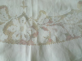 BEAUTIFUL Antique Tablecloth,Victorian Cluny Lace,Fancy French Tablecloth,Round Tablecloth ,Amazing  Work,French Decor,Collectible Linens