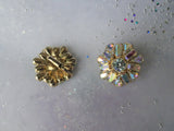 GORGEOUS Vintage AB Rhinestone Earrings, Lovely Sparkling Glass Earrings, Mid Century Clip On Earrings,Collectible Jewelry,Gift For Her