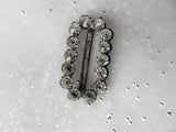 ANTIQUE Georgian Slide Buckle, Cut Glass Paste, Brilliant Glass Stone, Open Back, Wear As Choker Slide, Doll Buckle, Collectible Jewelry