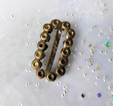 ANTIQUE Georgian Slide Buckle, Cut Glass Paste, Brilliant Glass Stone, Open Back, Wear As Choker Slide, Doll Buckle, Collectible Jewelry