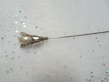 LOVELY Short Hat Pin, Lustrous Faux Pearl, Gold Tone Metal Hatpin, Beautiful Design, Mid Century Hat Pin,Collectible Vintage Hatpins