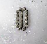 ANTIQUE Georgian Slide Buckle, Cut Glass Paste, Brilliant Glass Stone, Open Back, Wear As Choker Slide, Doll Buckle, Collectible Jewelry