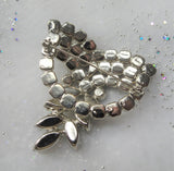 HUGE Beautiful Vintage Brooch,Sparkling Ice White Rhinestones,Prong Set,Brilliant Rhinestones,Swarovski Crystal, MCM,COLLECTIBLE Jewelry