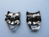 ART DECO Silver Theatre Mask Pins,Comedy Tragedy Mask brooches,Drama Mask Pins,Tragedy Comedy Pins,Collectible Vintage Jewelry