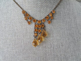1920s GLITTERING Czech Crystal Necklace,Sparkling Faceted Yellow Glass,Art Deco Necklace,Vintage Bridal Necklace,Collectible Vintage Jewelry