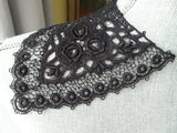 BEAUTIFUL Antique Black Lace Collar, French Lace, Intricate Lace Pattern, Victorian Lace Collar, Collectible Vintage Collars