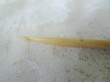 LOVELY Antique Carved Bone Double Crochet Hook, Each End has a Carved Hook ,Antique Needle Work Tool Collectible Crochet Tool