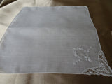 BEAUTIFUL Vintage Hand Embroidered Hanky,Bridal Handkerchief,White Work Hankie,Swiss Lace,Wedding Hankies,Bridesmaids,Collectible Hankies