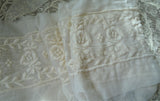 BEAUTIFUL Antique Embroidered Trim, Flounce,Floral Pattern For Bridal Dress,Dolls,Flapper Dress,Heirloom Sewing,Collectible Antique Textiles