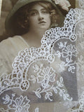 BEAUTIFUL Antique Netted Lace Trim, Snowy White Wide Lace, For Dolls,Half Dolls, Victorian Clothing, Bridal,Heirloom Sewing,Collectible Lace