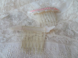 BEAUTIFUL 1950s Hair Combs,Lovely AB Rhinestones,Pearl White Pink,Evening Hair Comb,Bridal Wedding Hair Decoration,Decorative Hair Accessory