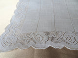 Antique WEDDING HANDKERCHIEF,Art Deco,Drawn Thread Rose Pattern,Gorgeous Bridal Hankie, Madeira Hanky,Linen Hanky,Collectible Bridal Hankies