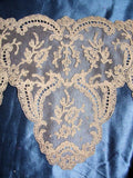 Breathtaking Antique FRENCH Netted Tulle LACE Circular Applique Flounce Roses Flowers Bridal Wedding Flapper Era Downton Abbey Gatsby