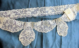 ANTIQUE Point De Gauze Style Netted Tulle Lace Circular Applique Flounce Bridal Wedding Flapper Era Downton Abbey Gatsby Vintage Clothing