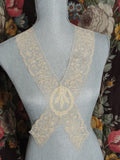 20s ART DECO French Lace Ladies Collar Intricate ROSES Lace Pattern Tambour Embroidery Downton Abbey Great Gatsby Flapper Bridal Gown Lace