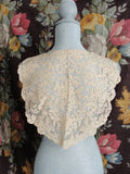BEAUTIFUL Large Antique FRENCH LACE Collar,Tambour Embroidered,Wear Front or Back,Great Gatsby,Bridal Vintage Clothing,Collectible Lace