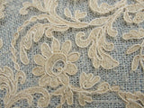 BEAUTIFUL Large Antique FRENCH LACE Collar,Tambour Embroidered,Wear Front or Back,Great Gatsby,Bridal Vintage Clothing,Collectible Lace