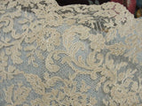 BEAUTIFUL Large Antique FRENCH LACE Collar,Tambour Embroidered,Wear Front or Back,Great Gatsby,Bridal Vintage Clothing,Collectible Lace