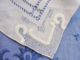 Breathtaking BRIDAL Antique Applique Hand Drawnthread Work Lace Hankie WEDDING HANDKERCHIEF Bridal Hanky