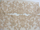 20s Antique  French Tulle Net Lace Tambor Embroidered Applique Lace CUFFS  Flapper Downton Abbey  Bridal Vintage Clothing Never Used