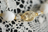 BEAUTIFUL Pale Yellow and White Flapper Style Vintage Bead Necklace Long Strand Art GLASS Necklace Day or Evening Old Costume Jewelry