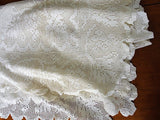 EXQUISITE Victorian Lace and Linen Tablecloth, Tea Time Cloth, Dining Tablecloth, Beautiful Lace French Country, Farmhouse Decor