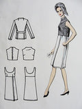 60s Mod SIMONETTA Two Piece Dress and Jacket Pattern VOGUE Couturier Design 1563 Easy Elegance Daytime or Cocktails Bust 31 Vintage Sewing Pattern FACTORY FOLDED