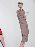 50s ELEGANT 2 Pc Dress Pattern VOGUE Special Design 4879 Slim Skirt With 2 Overblouse Lengths Day or Dinner Bust 34 Vintage Sewing Pattern