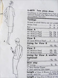 50s ELEGANT 2 Pc Dress Pattern VOGUE Special Design 4879 Slim Skirt With 2 Overblouse Lengths Day or Dinner Bust 34 Vintage Sewing Pattern